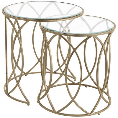 ET00445 End table with marble tops/tempered glass